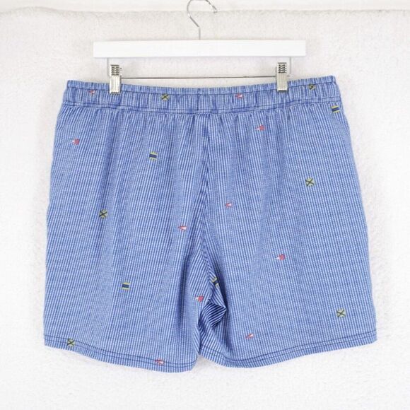 Sperry Large Blue Striped Lined Large Swim Trunks 36/6 High Rise Drawstring - Picture 4 of 6